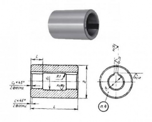 Втулка поддерживающая d32, D55, L 80мм к оправкам для горизонтально-фрезерных станков ГОСТ15072-75 "CNIC"